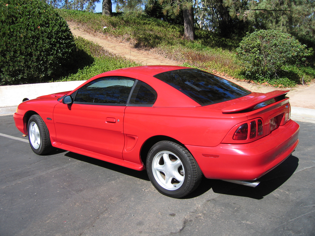 1997 red ford mustang gt