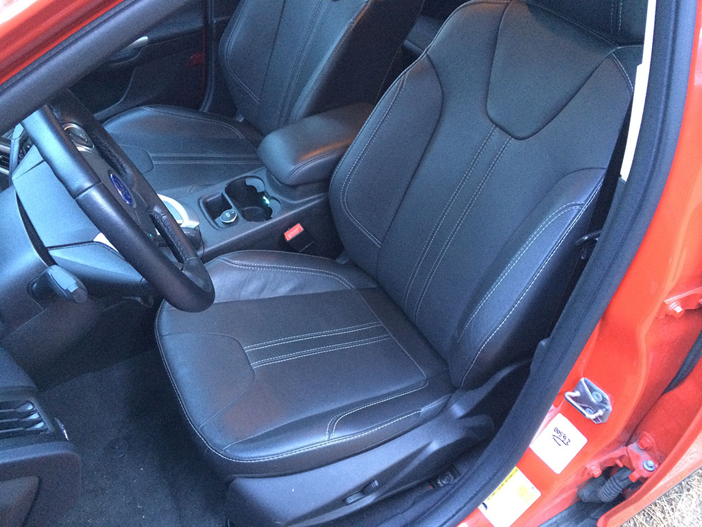 black leather front seats