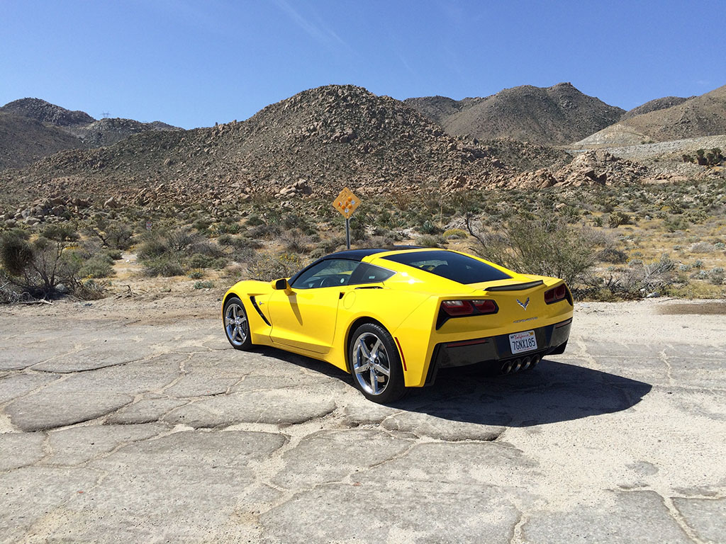 corvette in the southern california desert