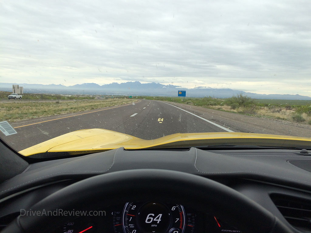 eastbound on I-10 in the C7 corvette