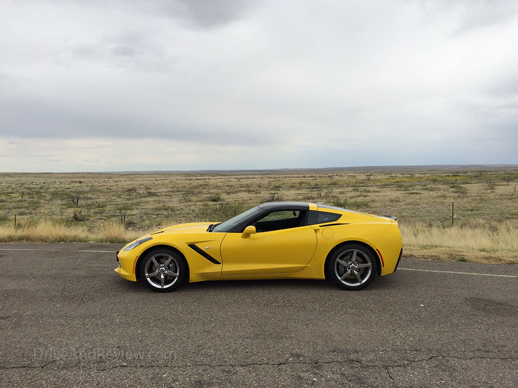 Yellow C7 corvette in new mexico