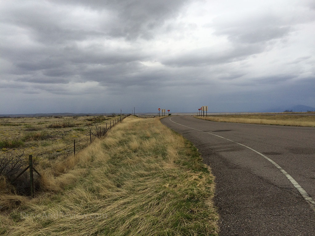 wind swept grass and dark clouds route 380 new mexico