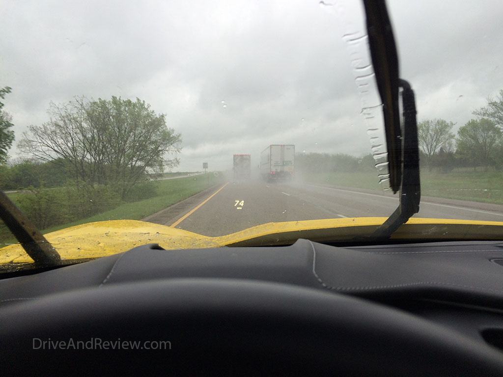driving the corvette in the rain
