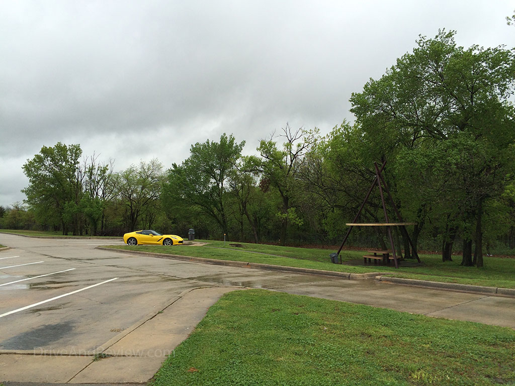 corvette parked at the rest area