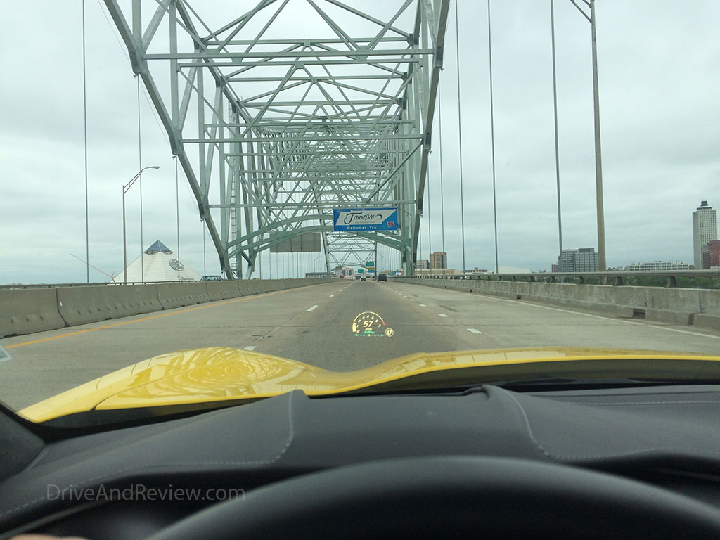 crossing the Mississippi river into Tennessee along I-40