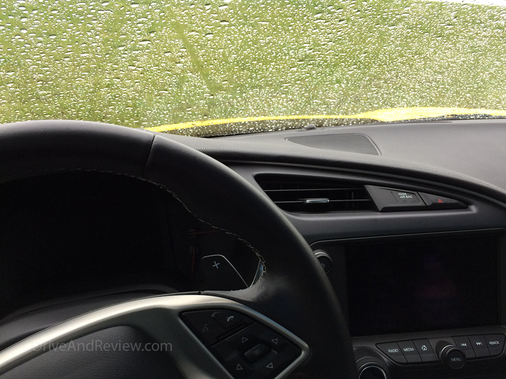 wet corvette windshield