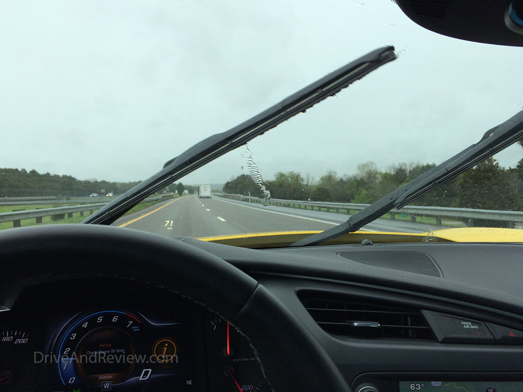 driving the corvette in the rain