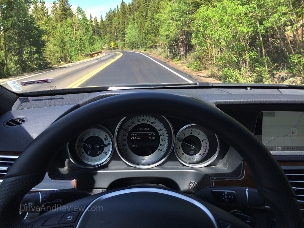 driving mercedes benz e350 mountain roads