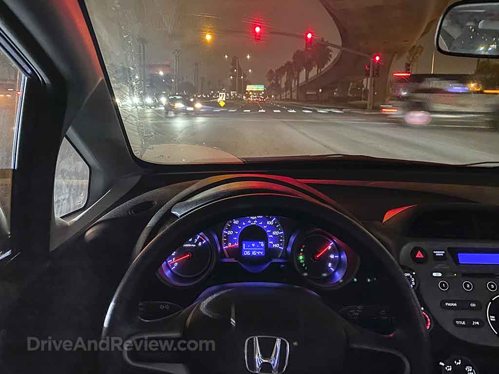 Driving Honda Fit at night