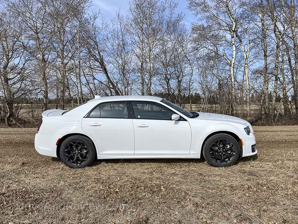 all white Chrysler 300 S side view