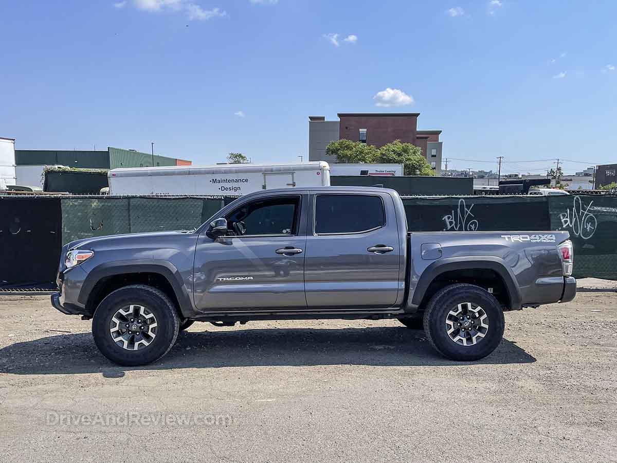 2021 gray Toyota Tacoma side view