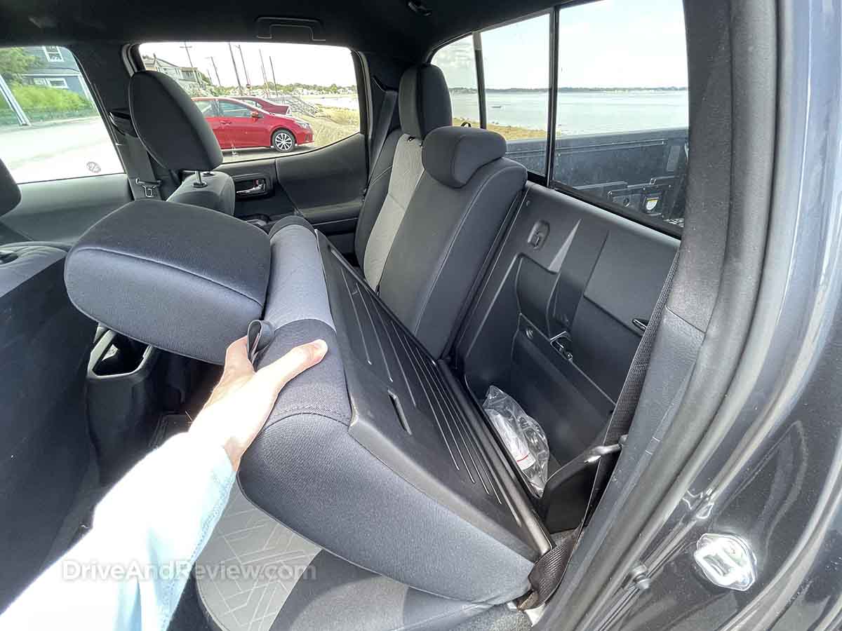 2021 Toyota Tacoma storage behind rear seats