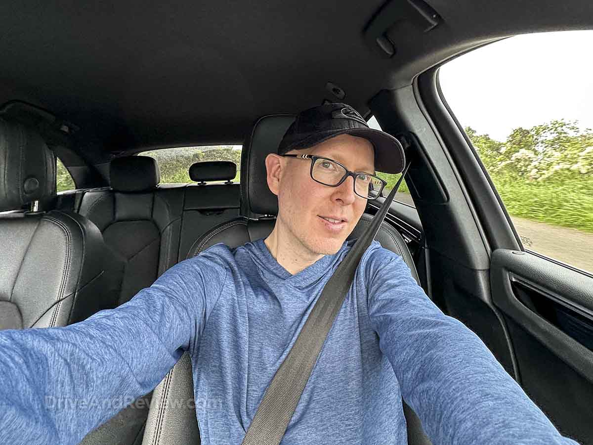 Scott from DriveAndReview driving a 2020 Porsche Macan 