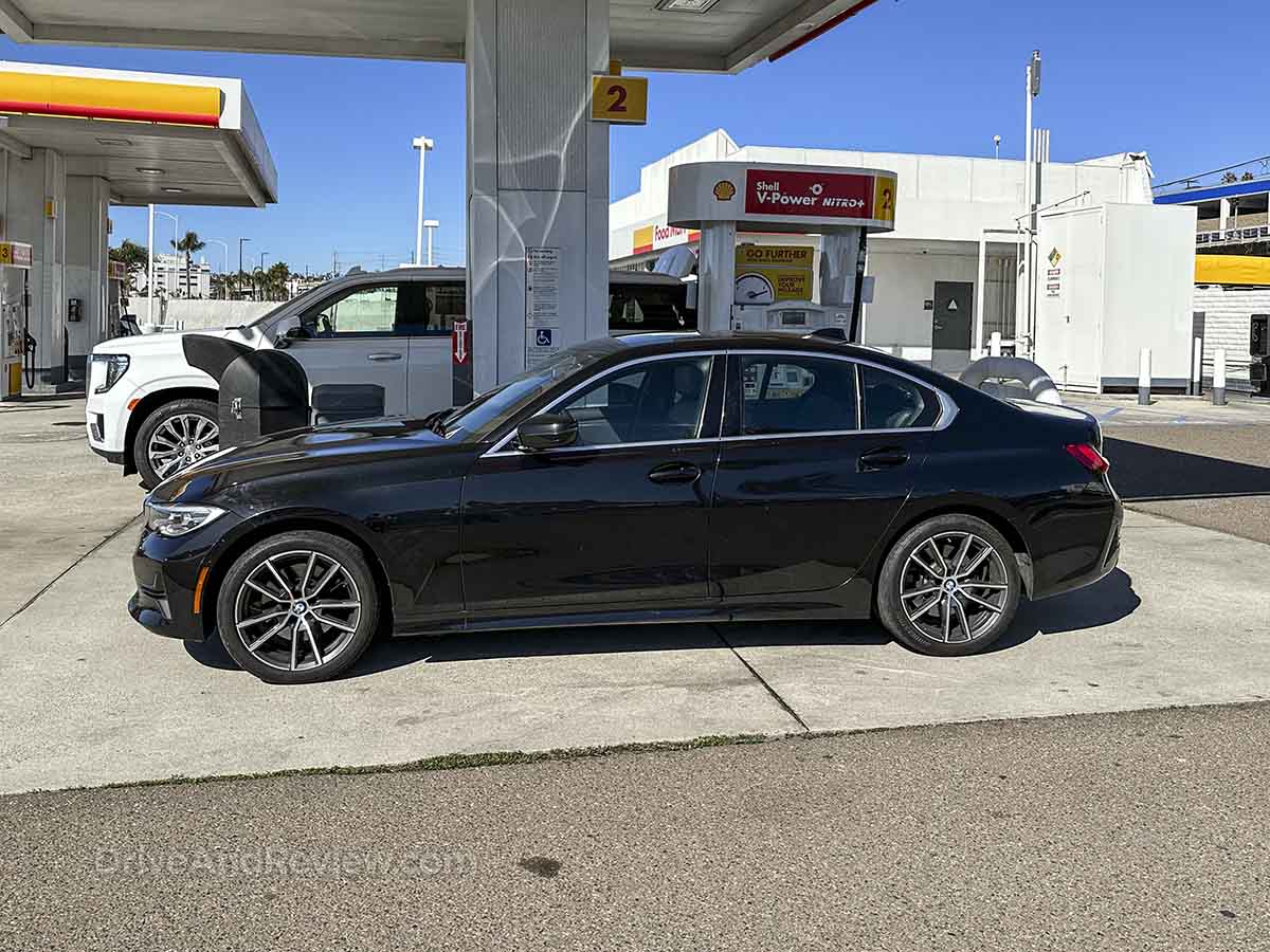 BMW 3 series at the gas station