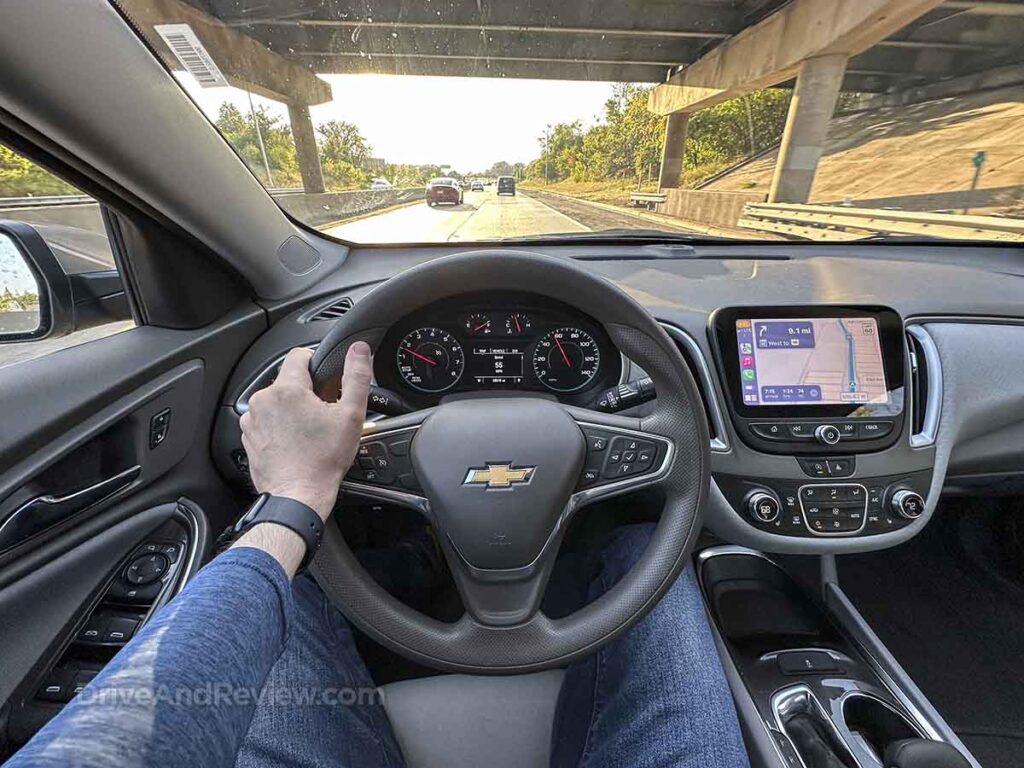 Chevy Malibu POV driving and small diameter steering wheel