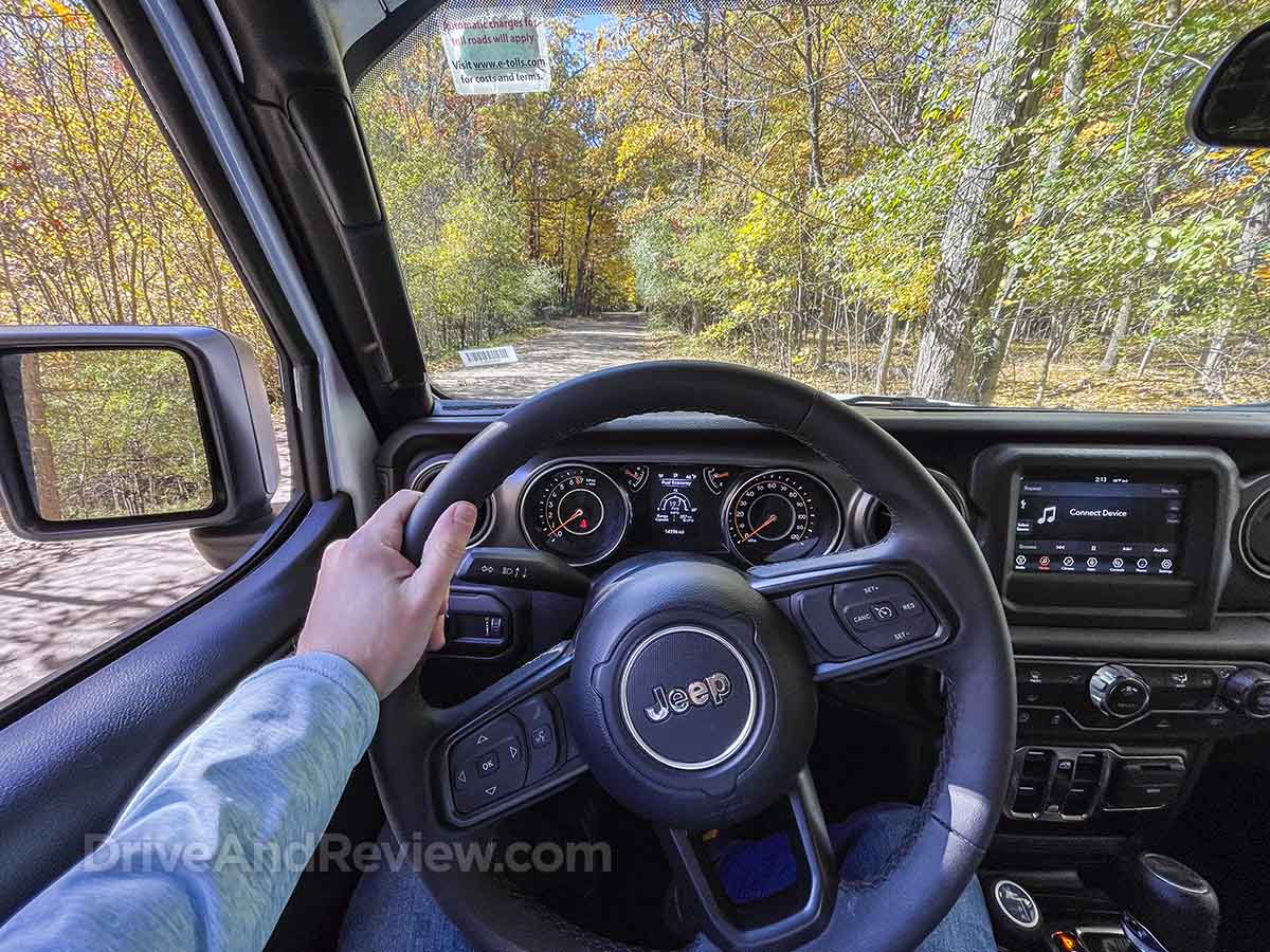Driving a 2023 jeep gladiator through the woods POV