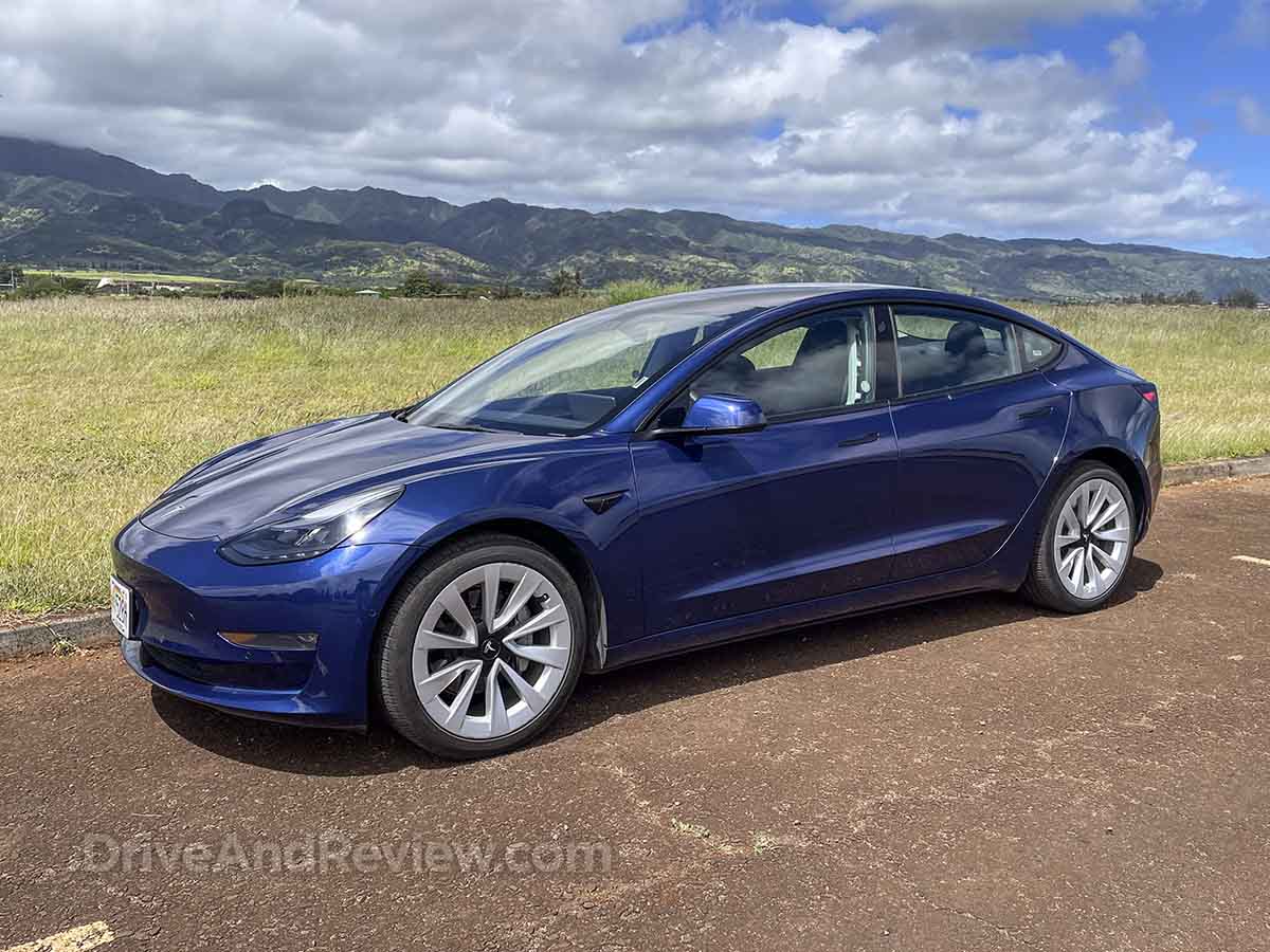 2023 Tesla Model 3 in deep blue metallic