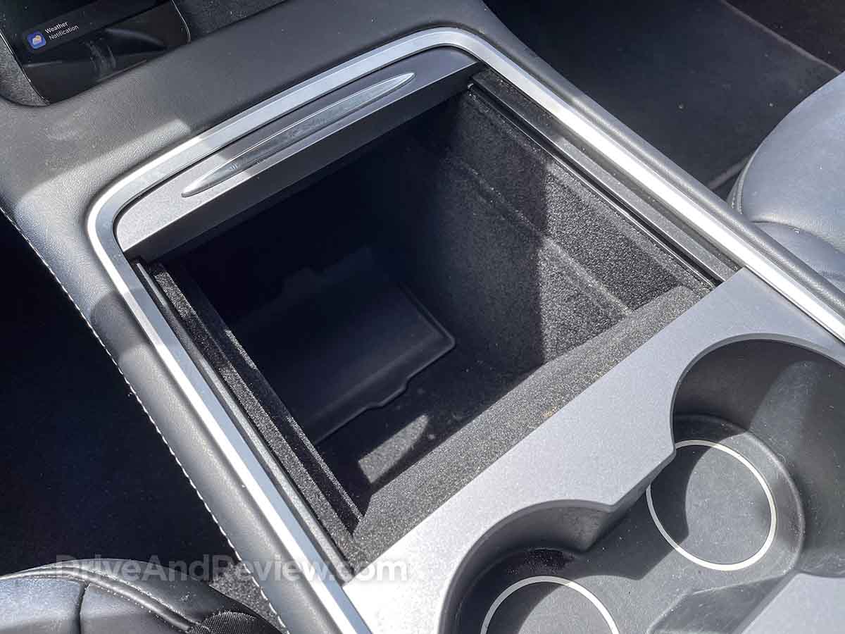2023 Tesla Model 3 center console storage bin