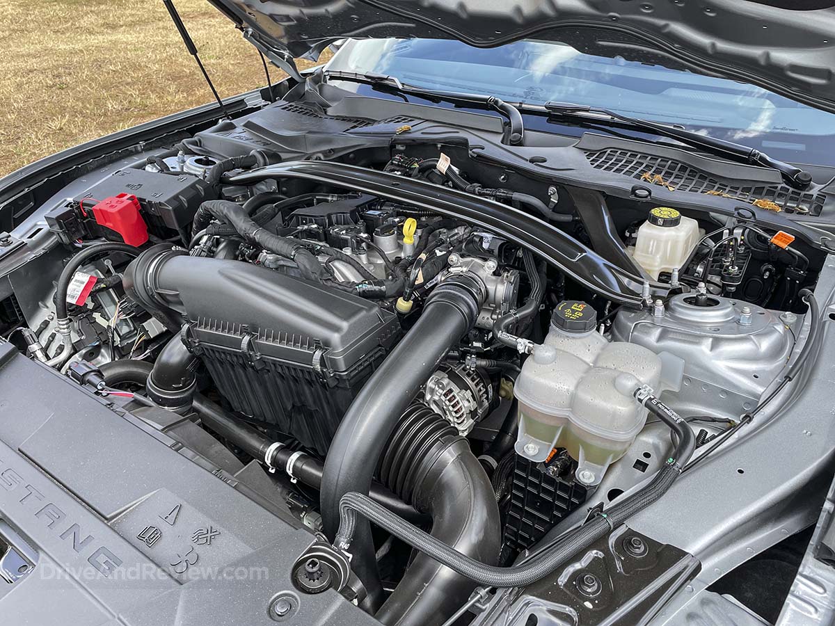 2.3 L four-cylinder turbo charged engine in the 2025 ford mustang
