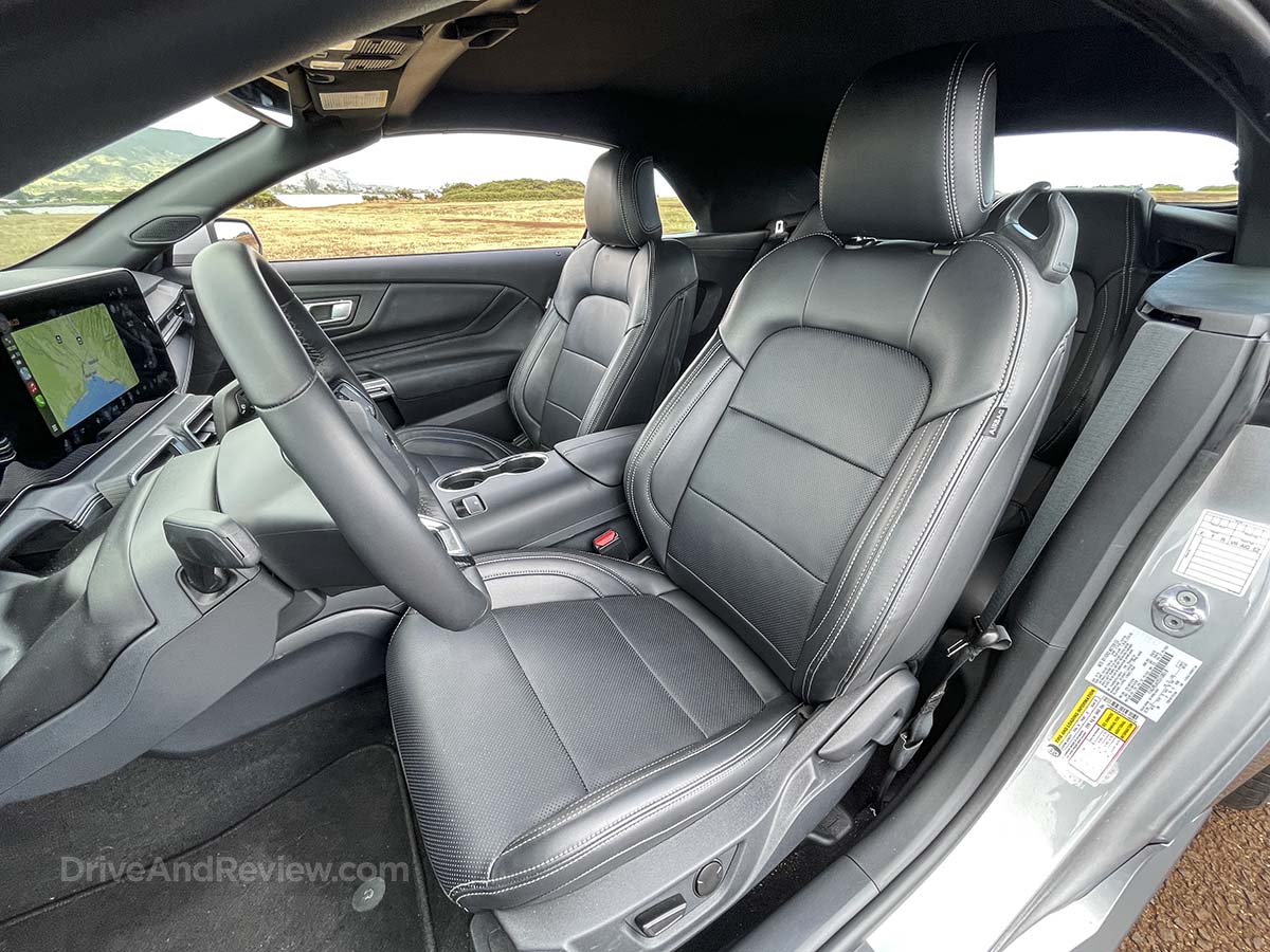 2025 Ford Mustang convertible black interior front seats