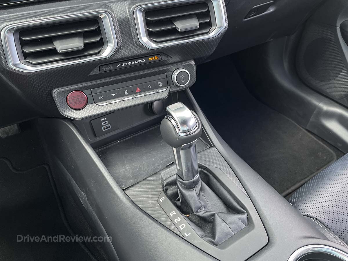 2025 Ford Mustang convertible black interior automatically gearshift lever