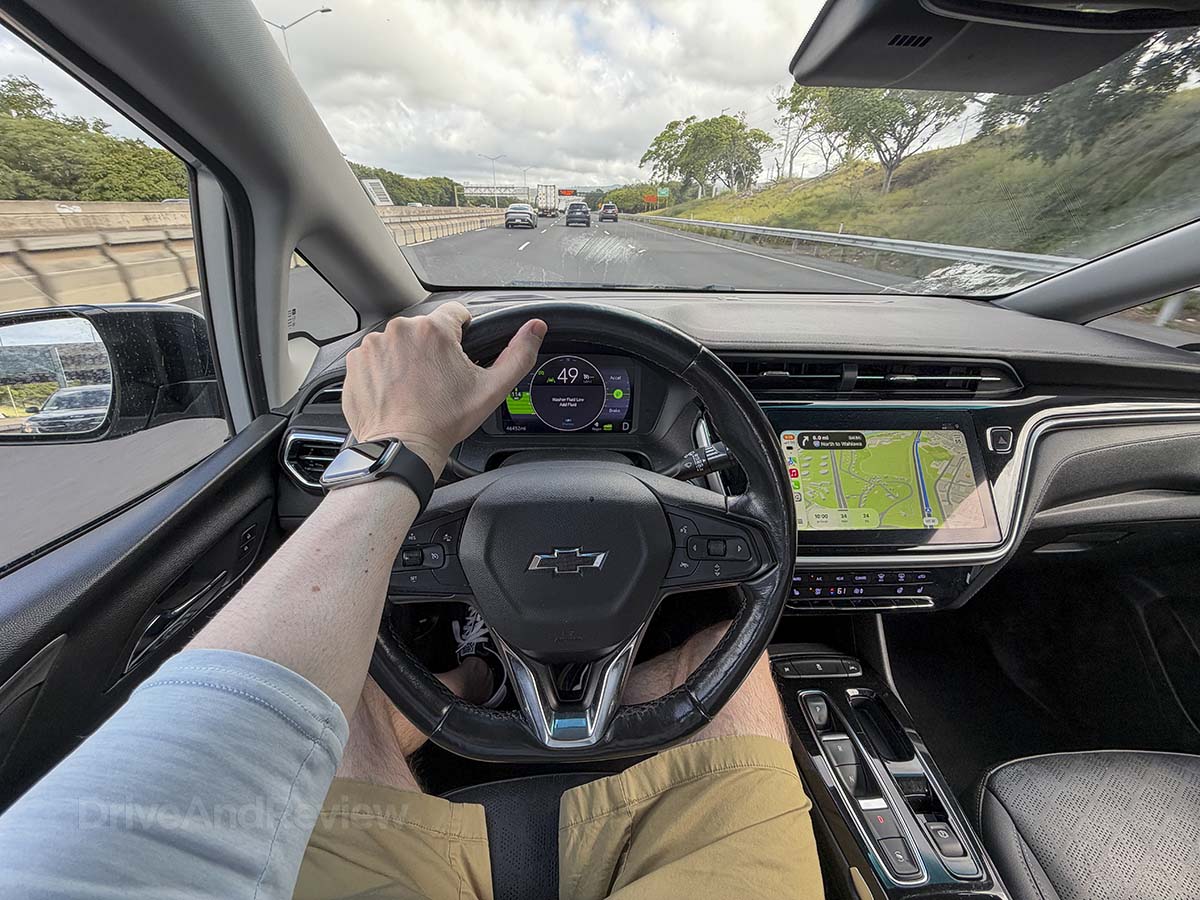 Driving a 2024 Chevrolet Bolt EV on the freeway