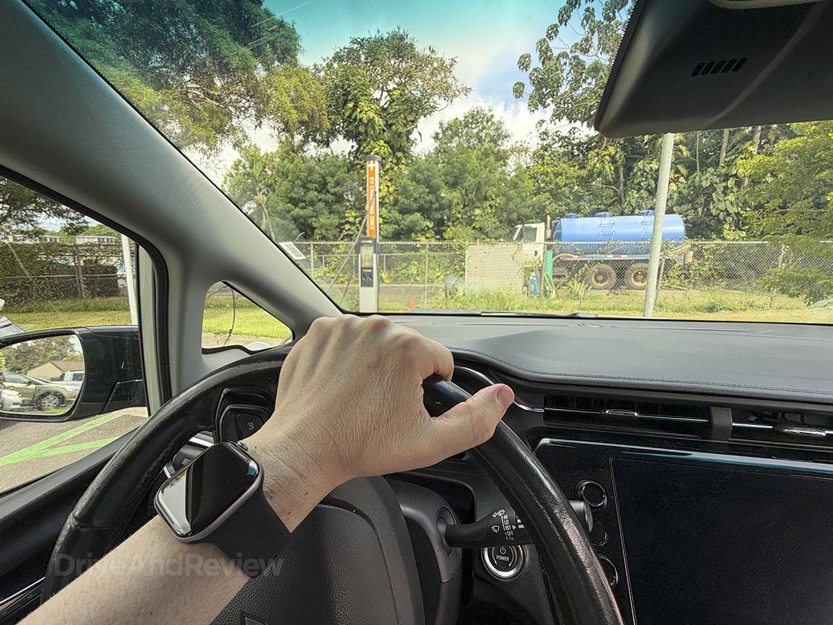 Sitting in a 2024 Chevrolet bolt at the charting station waiting for the charge to complete