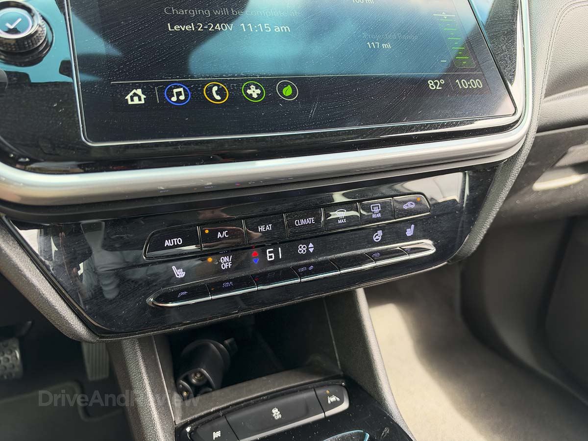 2024 Chevy Bolt climate control buttons on the dashboard