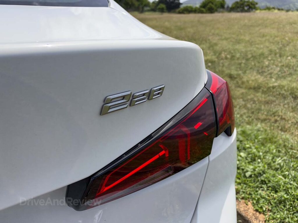 2026 BMW 228 tail light and 228 badge